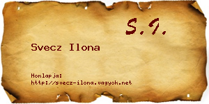 Svecz Ilona névjegykártya